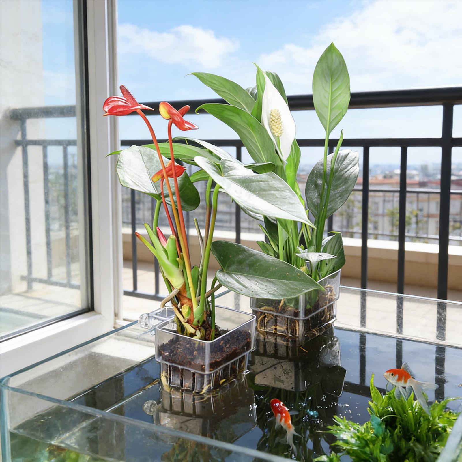 수족관 식물 바구니 투명 어항 걸이 장식 화분 수생 식 - Plant Aquarium Pot 리뷰 및 가격