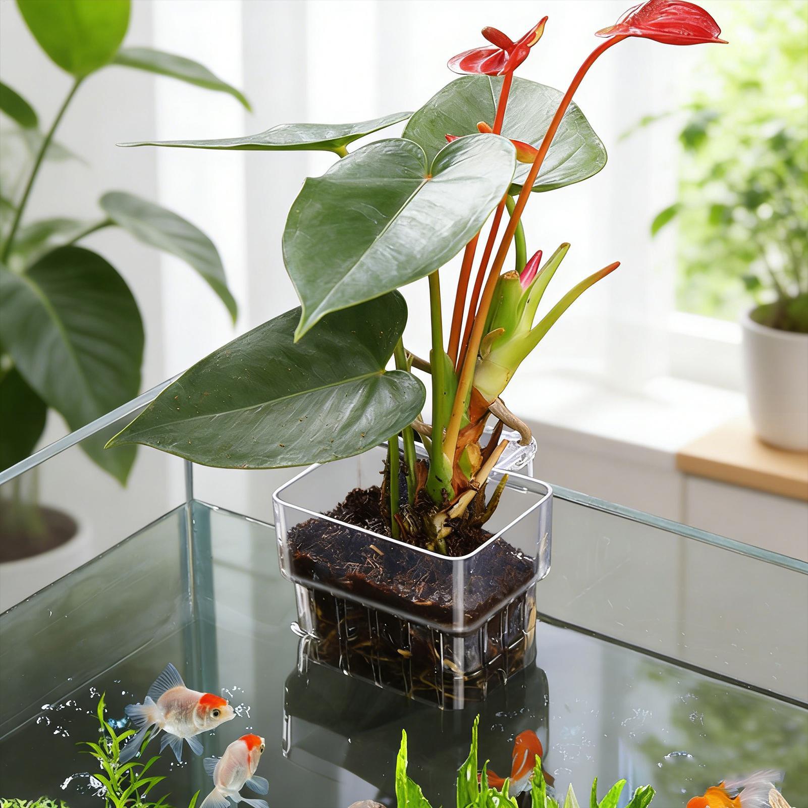 수족관 식물 바구니 투명 어항 걸이 장식 화분 수생 식 - Plant Aquarium Pot 리뷰 및 가격