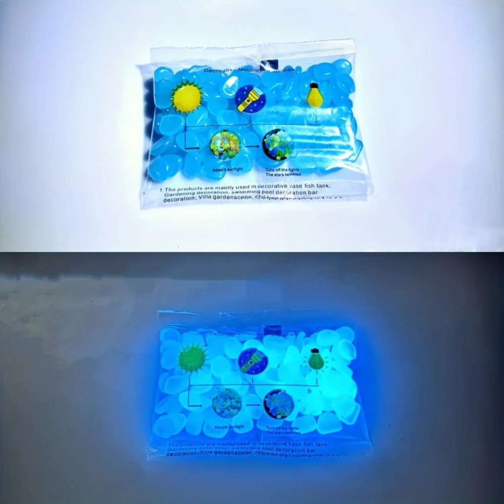 100개 야광 조약돌, 조경용 수지 발광석, 정원 길, - Plant Aquarium Pot 리뷰 및 가격
